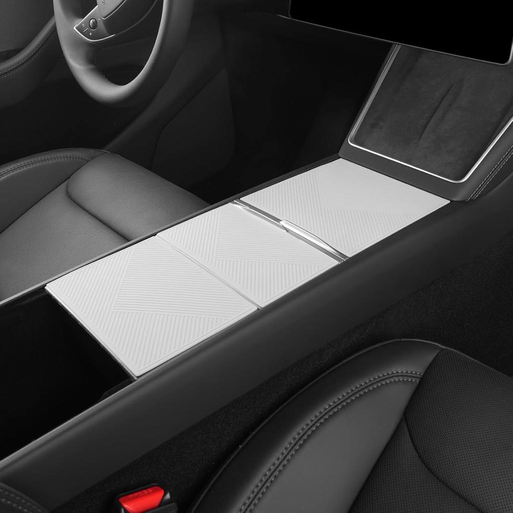 Center Console Silicone Wrap Kit for Tesla Model 3 2024-2025 / Model Y 2025, Tesla Center Console electrostatic adsorption Cover for Model 3/Y