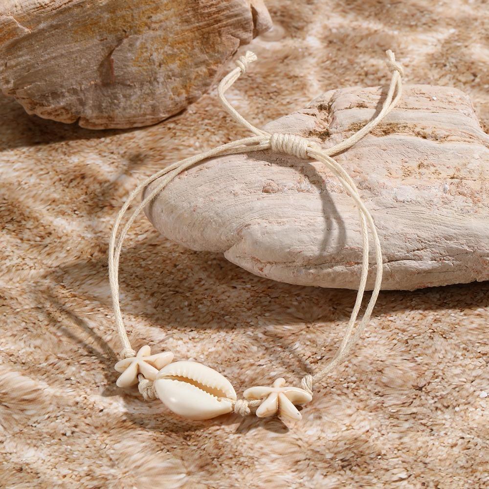 Ornaments Starfish Beaded Bracelet Bohemian Shell Beaded Handstring Turtle Woven Bracelet Women