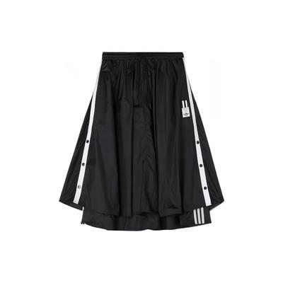 Originals Adibreak Taffeta gefüttert Seitlicher Knopf Lockerer Sport Midi Rock Damenröcke Schwarz HC6566