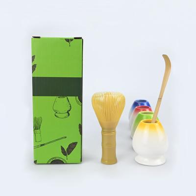 3-teiliges/Set japanischer Stil Plastik-Teequirl, Matcha-Löffel, Teequirl-Ständer, Perfektes Geschenk für Zeremonie, Traditionelle Dekoration