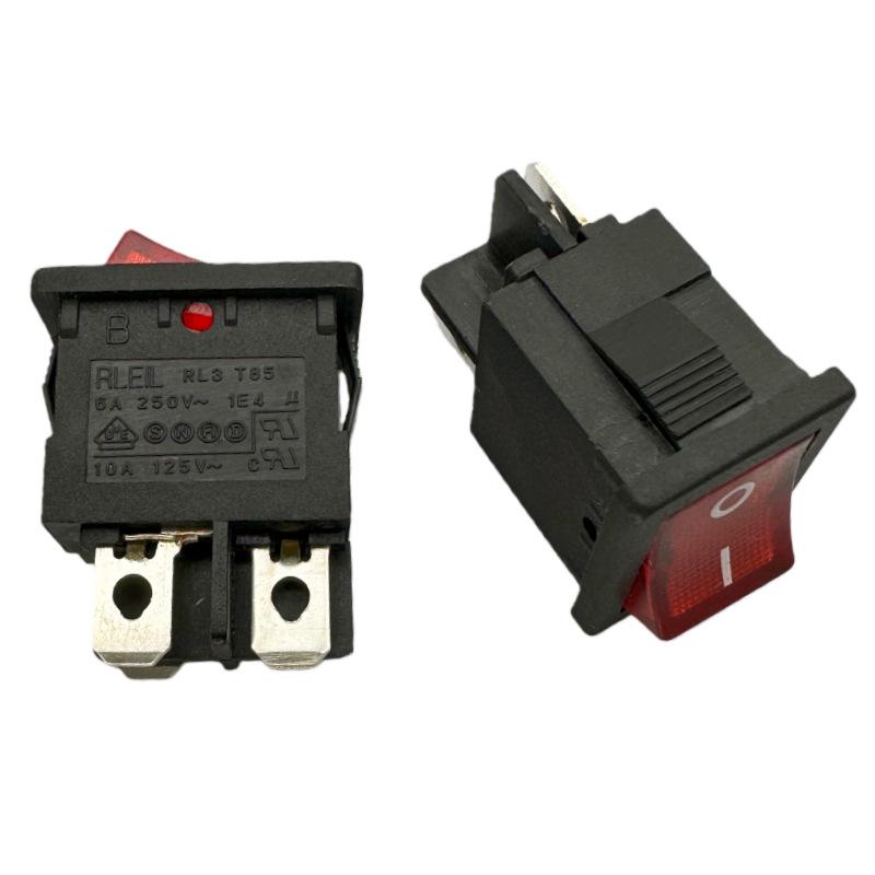 Copper 3-Pin Rocker Switch RL3: No Light, 2 Positions, 6A, T85