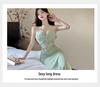 Elegant Noblewoman Mesh Splicing Camisole Dress - Sexy, Hip-Hugging Long Dress with Mature, Pure Desire Style
