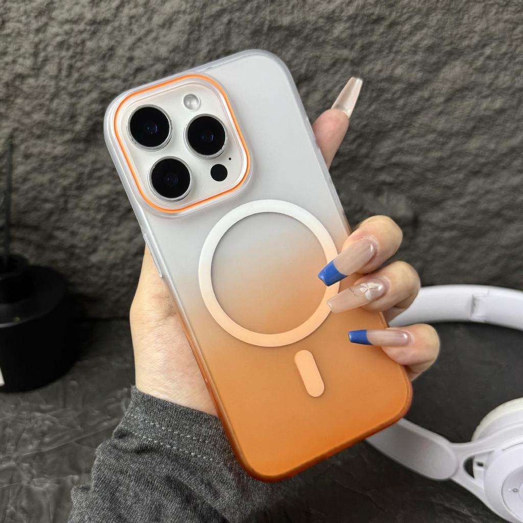 Compatible with iPhone 17 PRO MAX: Soft Gradient Color Ultra-thin Magnetic Anti-drop Protective Case.