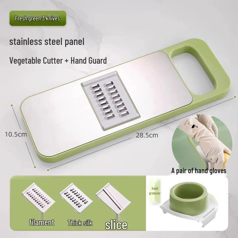 Multifunctional Stainless Steel Vegetable Slicer & Julienne Grater with Hand Guard