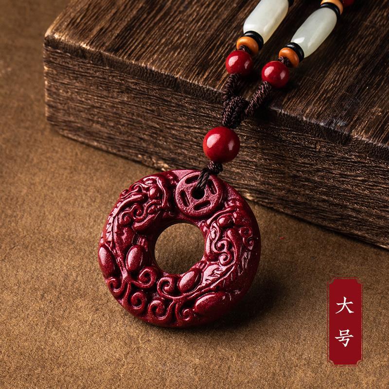 Original Cinnabar Stone Pixiu Peace Pendant Men's Necklace, Women's Sweater, Zodiac Pendant