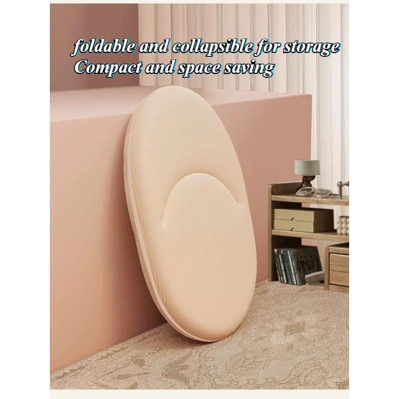 Lazy Folding Sofa Tatami Backrest Chair Bedroom Balcony Cushion Chair High-density Sponge Adjustable Angle Thick Steel Frame