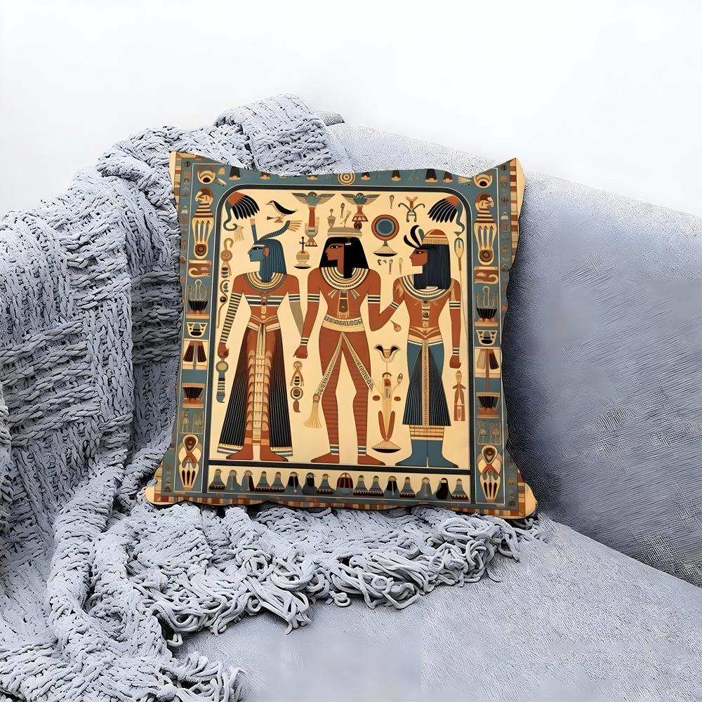 Antique Greek Ancient Egyptian Cushion Cover Premium Comfort Reversible Pillow Cove Two in One Design for Any Room Car