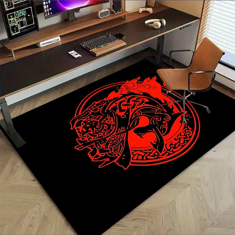 1pc Wolf Circle Carpet, Office Rug Outdoor Mat Home Decor Area Carpet Festival
