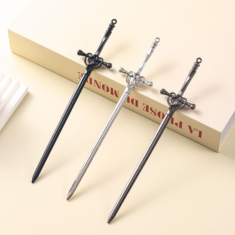 DIY Creative Sword Hair Stick Hairpins Headwear Chinese Sword Hair Fork Buns Punk Hairpin Women Trendy Hair Accessories