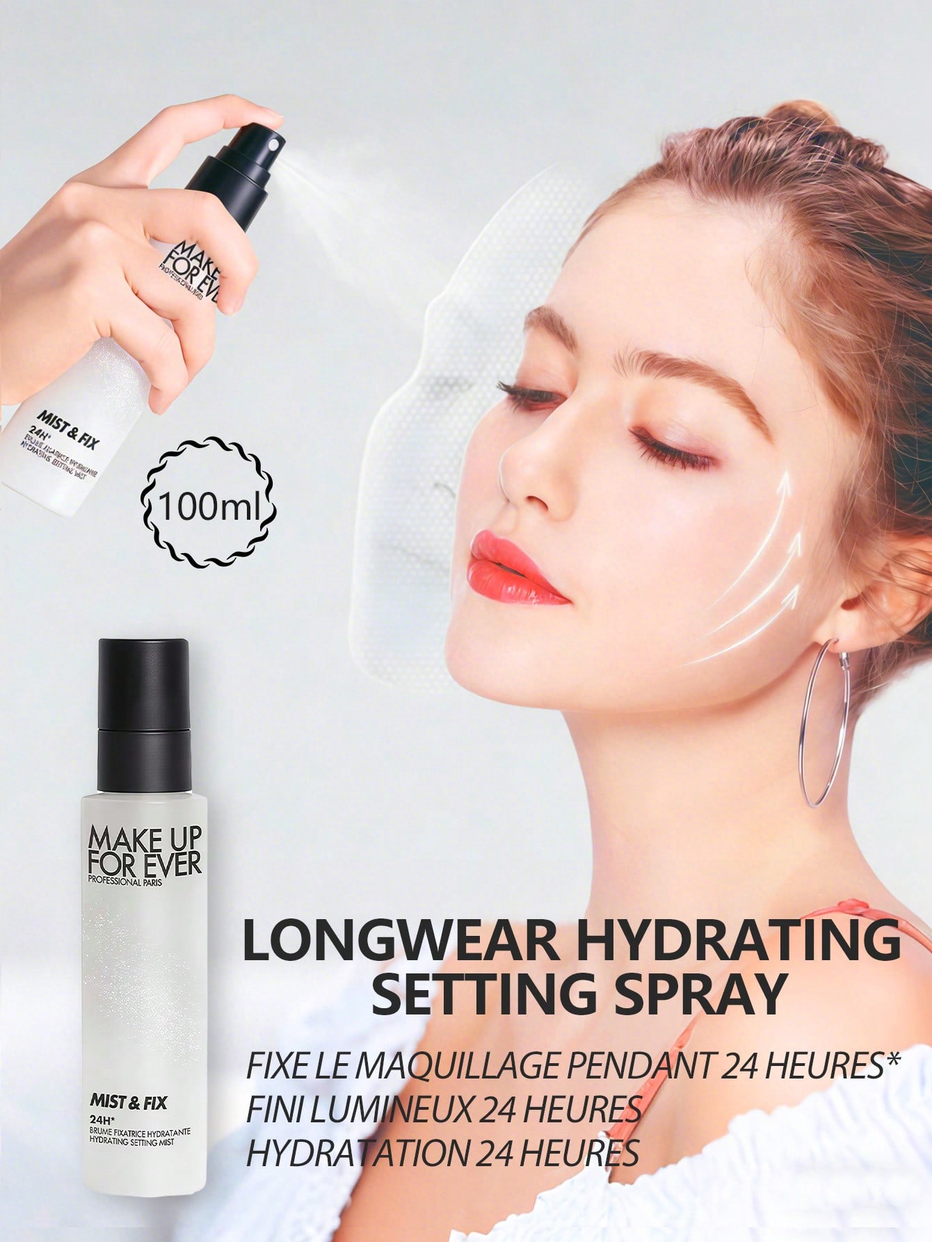 MakeUpForEver Фиксирующий спрей 100 мл Увлажняющий Стойкий Фиксатор Макияжа 100ml