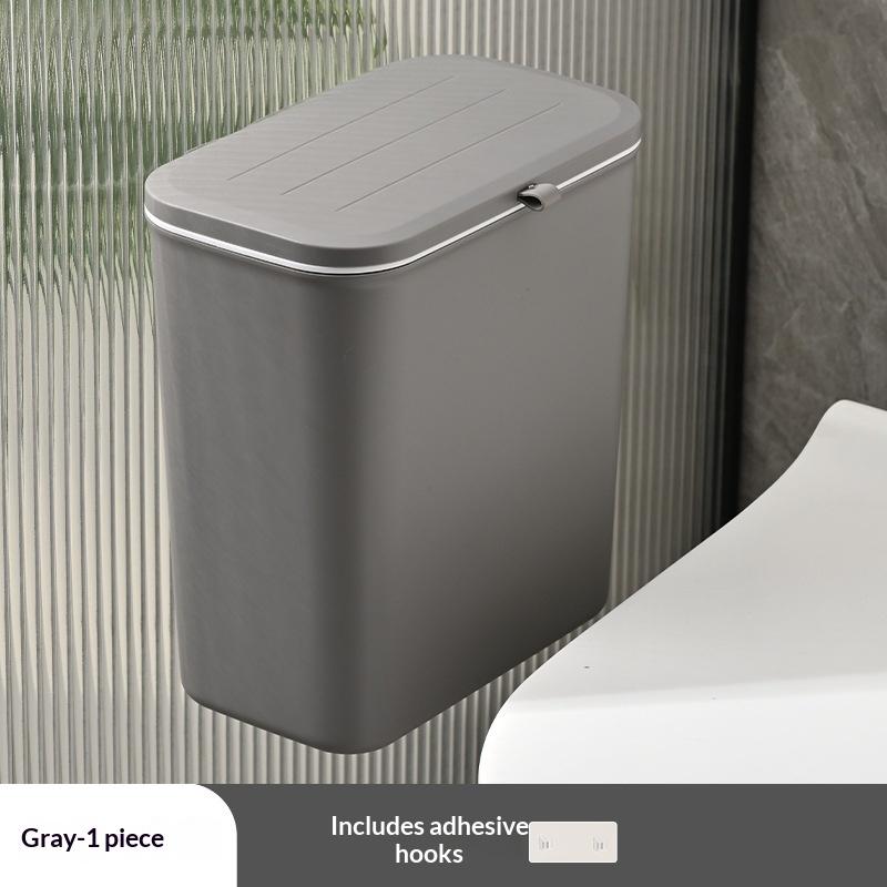 1/2Pcs Effortless Cleanup Space-Saving White Wall-Mounted Trash Bin For Kitchen - Durable Plastic Multi-Functional Garbage