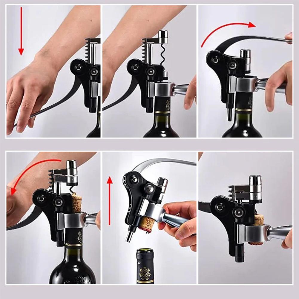 Red Wine Bottle Opener,Zinc Alloy Professional Beer Corkscrew with Ergonomic Handle,Multifunctional Wine Cork Removal Tools