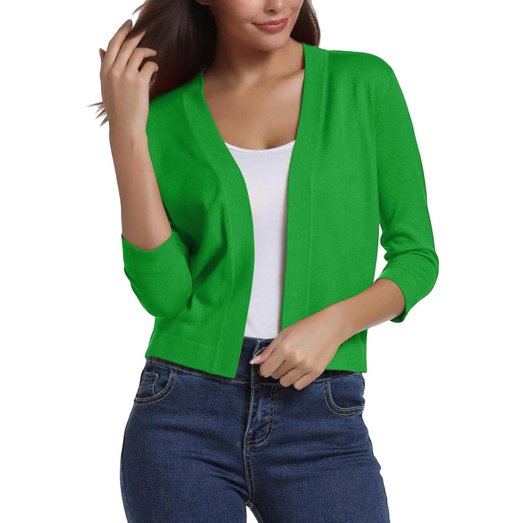 Women's Fashion Versatile Short Jacket Knitted Cardigan Colour Tops