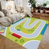 Children's City Transportation Track Printed Carpet Game Anti-slip Mat Area Mat Boy and Girl Educational Carpet