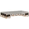 Outdoor Sofa Set with Cushions 10 Pcs Natural and Light Grey