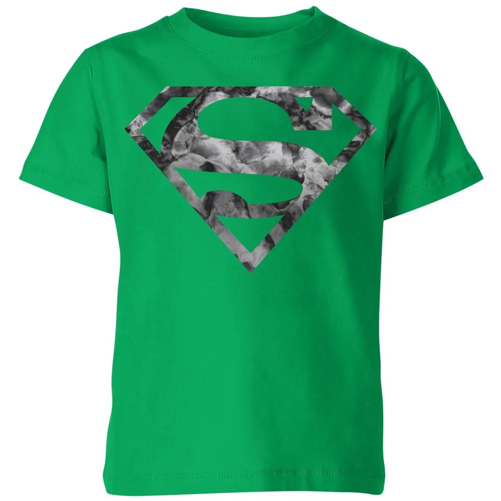 Marble Superman Logo Kids T-Shirt - Green - 3-4 Years 160