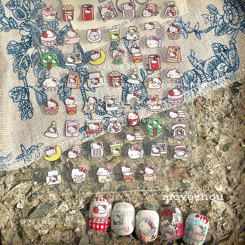 

Korean Style Ins Short Nail Manicure Stickers Variety Kitty Summer New Arrival Little Fish Graffiti Dream Crayon Hand-Painted Stickers KITTY2.0 (sticker 8*10cm)
