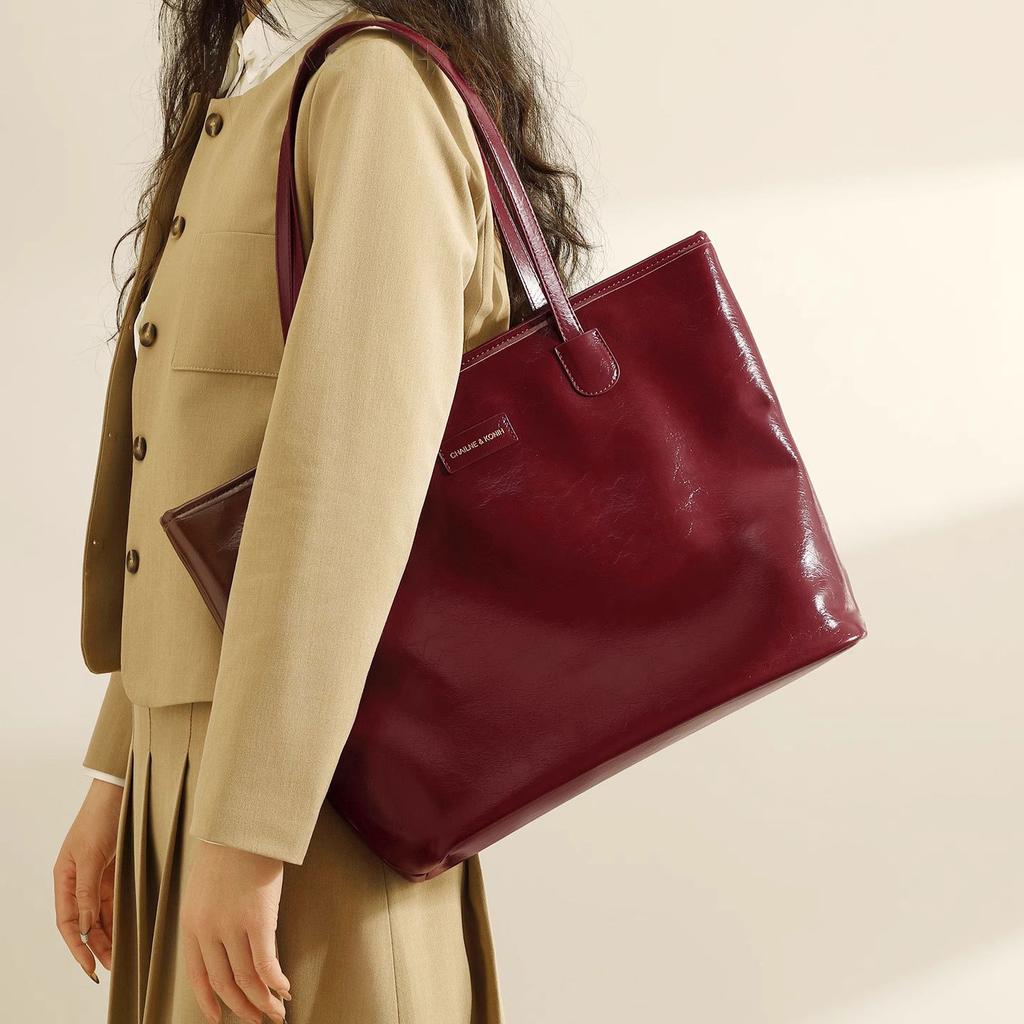 Retro Tas met grote capaciteit, Dames Niche Tote Bag, Veelzijdige en Eenvoudige Enkelschouder Okseltas