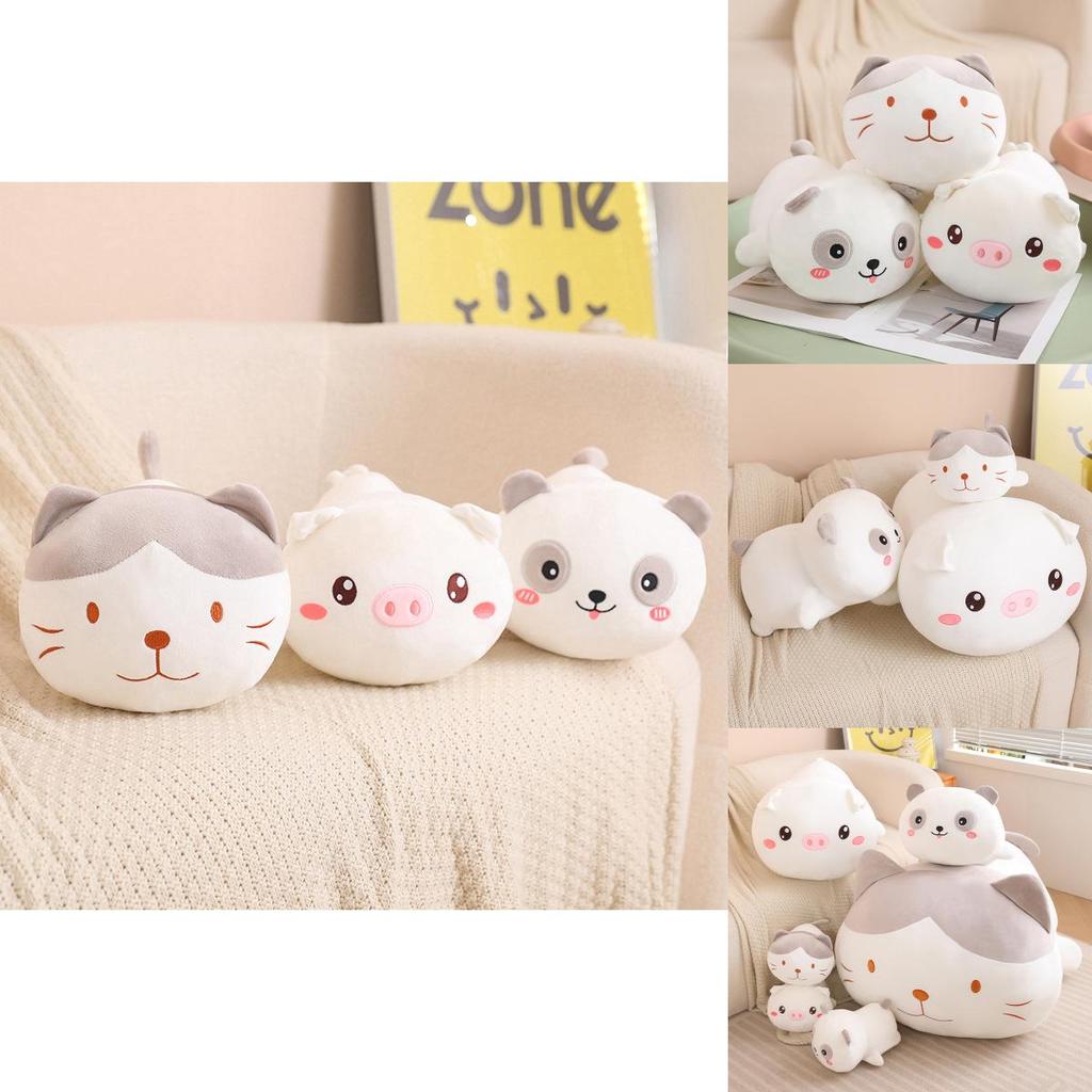 Adorable Dingding Series Plush Pillow Soft Cartoon Stuffed Toy For Girls Panda And Pig