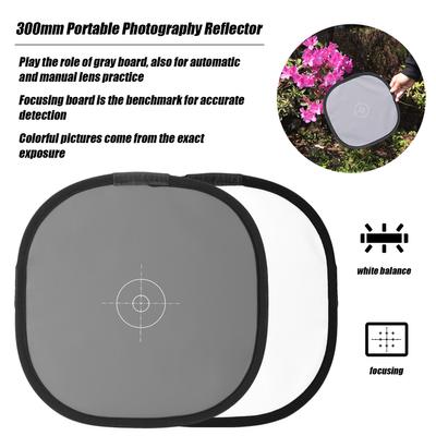 300 mm tragbarer Fotografie-Reflektor, Grau- und Weißabgleichkarte, fotografischer Weißabgleich