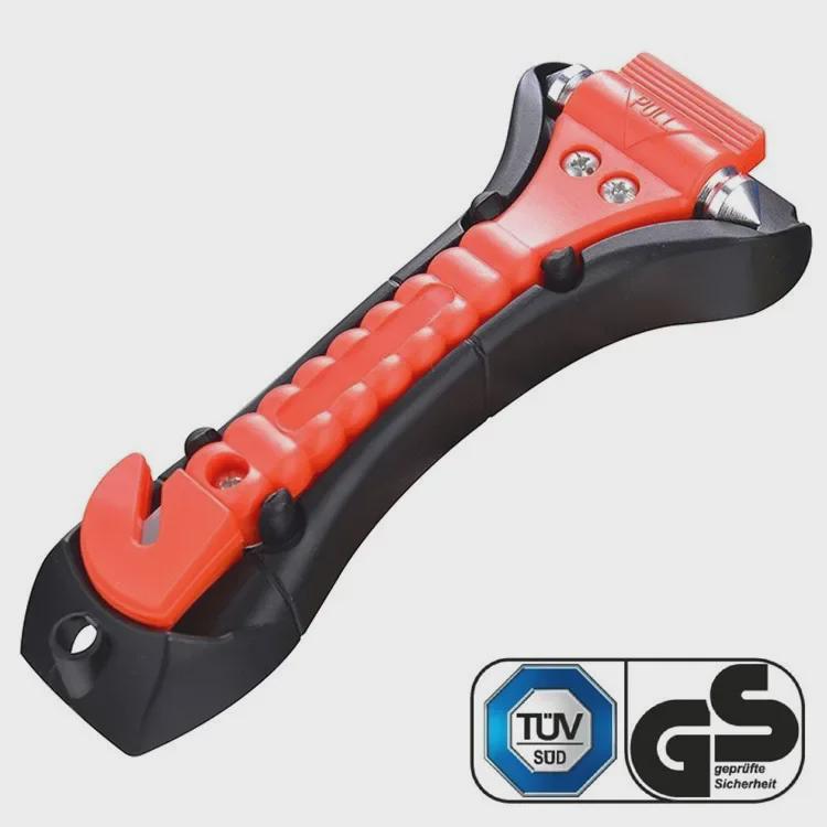 

Dual-Headed Emergency Window Breaker and Seatbelt Cutter