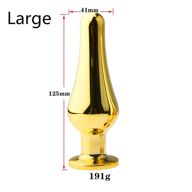 Smooth Stainless Steel Anal Plug Jeweled Butt Plug for Beginner G-spot Massager Sex Toys Dildo for Female Male Anal Beads S/M/L