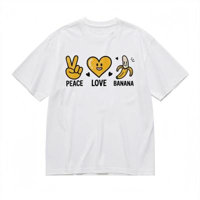 Herrenmode Weiches Klassisches T-Shirt Fröhlicher Frucht-Charakter Grafikdesign T-Shirt