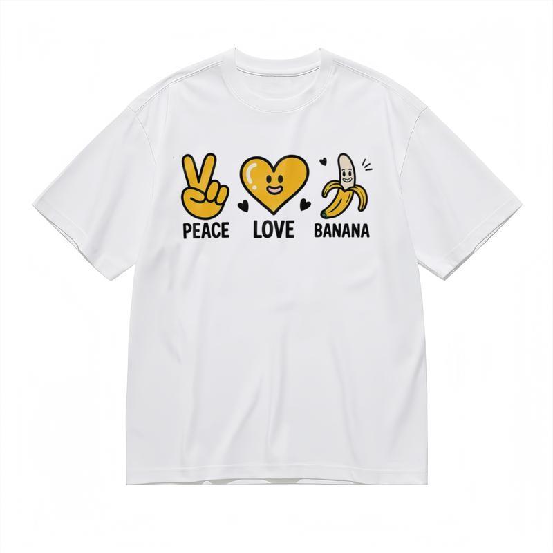 

Women s Fashion Soft Classic T-Shirt Joyful Fruit Character Graphic Design Tee L