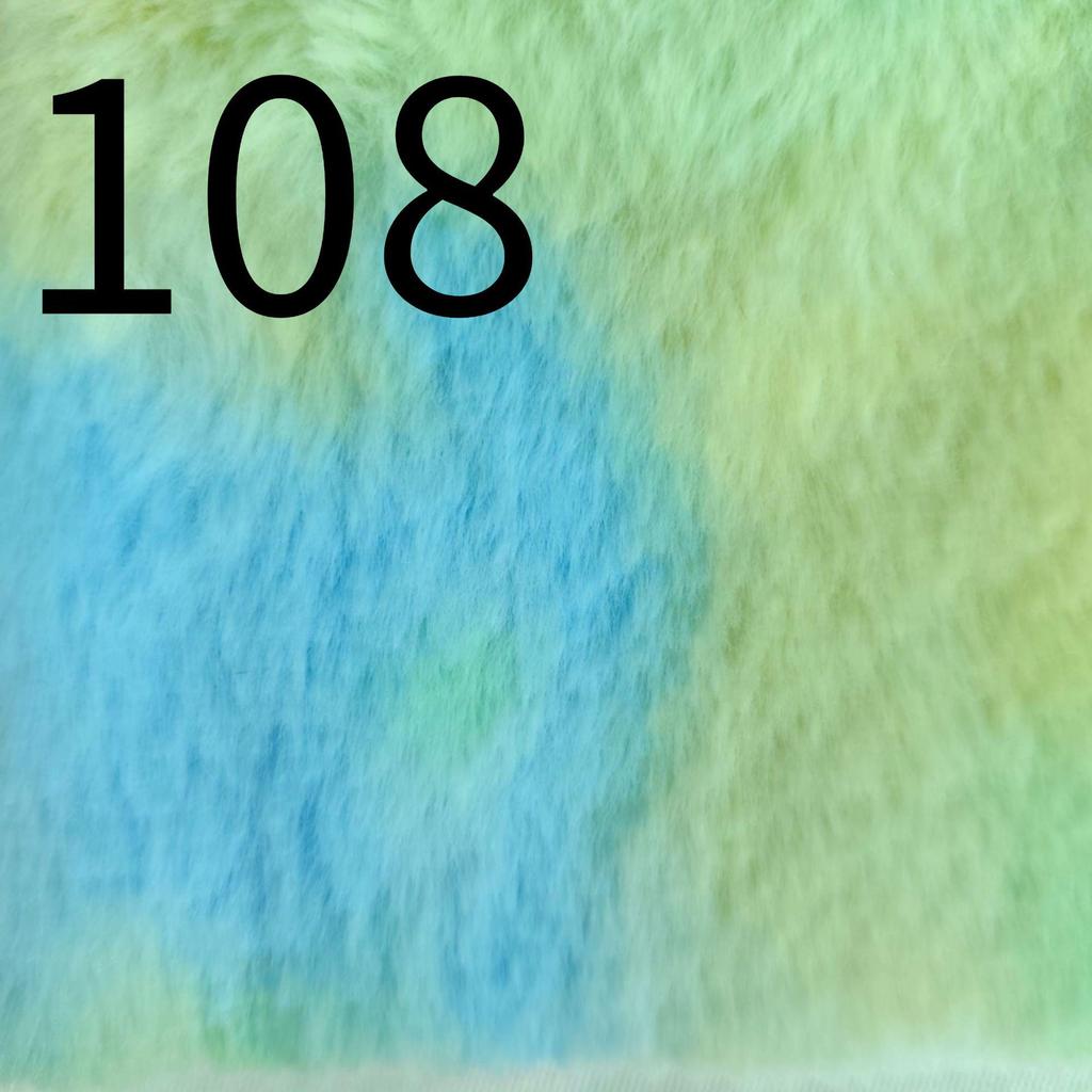 Colorful Tie-Dye Rabbit Fur Print Plush Fabric, 10mm - Ideal for Toy and Clothing Design