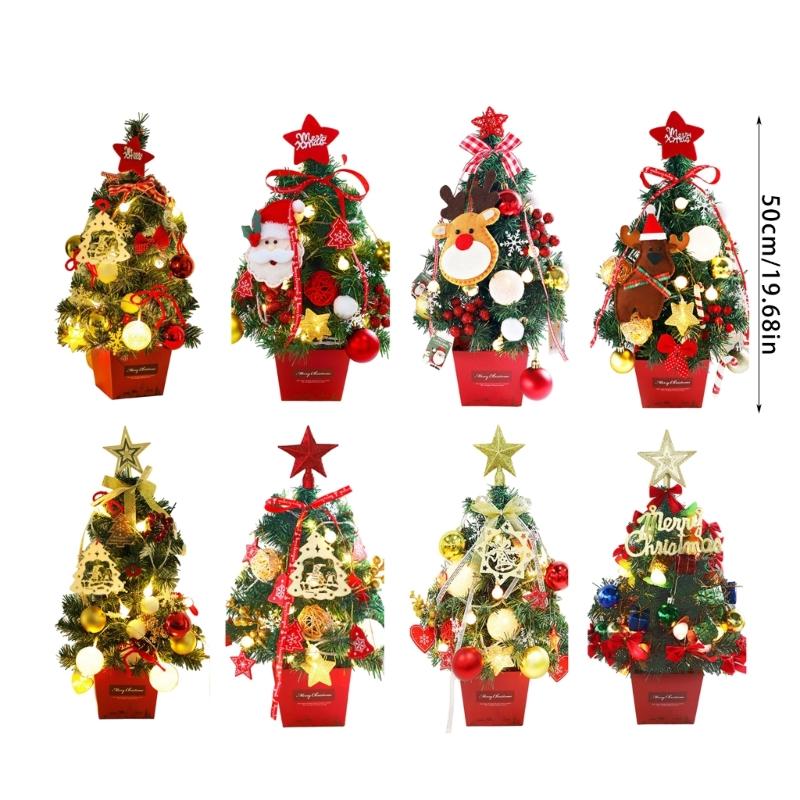 1Pcs Tabletop Christmas Tree with Bright LED Lights Home Decoration Accessories Stylish Holiday Present for Men Women