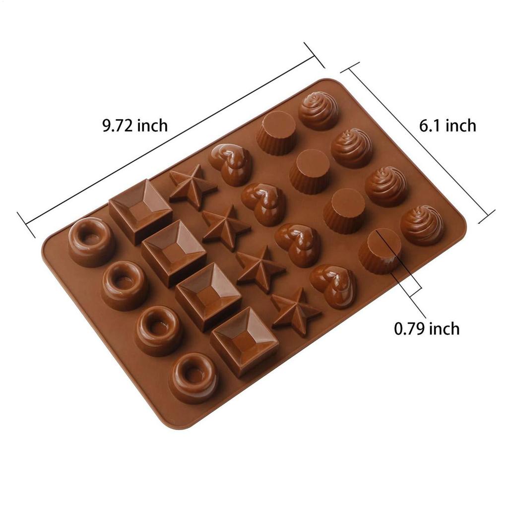 24 Grid Silicone Chocolate Mold Candy Making Molds DIY Baking Candy Mold for Chocolate Candy Soft Candy Cake Decoration