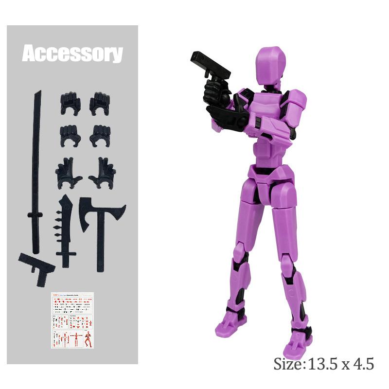 1/4/6PCS Assembled Titan T13 Action Figures Robot Set Toy for Kid 3D Printed Multi Movable Joints Lucky Doll Decora Adult Gift