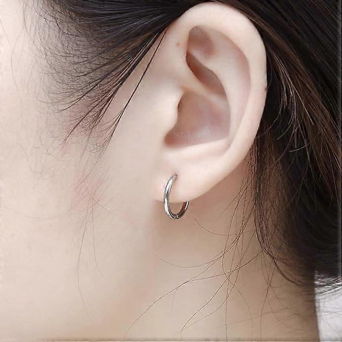 5 Pairs 316L Stainless Steel Hoop Earrings 8mm-16mm Small Hoop Earrings for Women Men, Silver