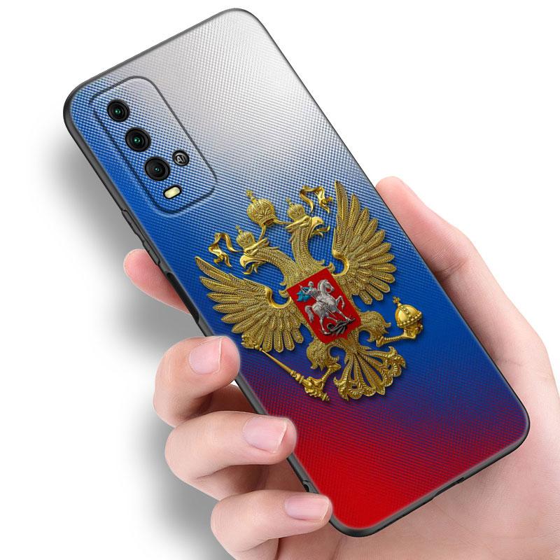 Russia Russian Flags Emblem Phone Case For Xiaomi Redmi Note 5 6 9T K20 K40 K50 Pro 7A 8A 9A 9C 9i 10A 10C A1 S2 TPU Black Cover
