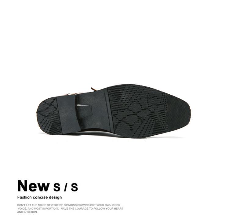 Pánské boty Monk s přezkou v barvě bloků nadměrné velikosti - Formální a ležérní kožené boty v britském stylu