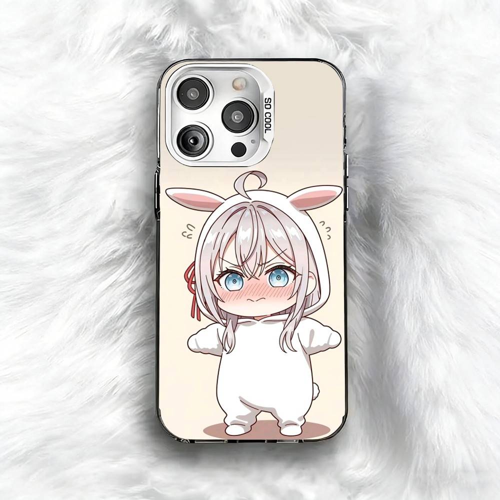Custodia per Telefono Anime Carina A-Alya per iPhone 16 17 15 14 12 13 Pro Max Colore Nero Copertura Antiurto