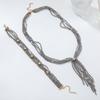 2 PCS Exaggerated Beaded Choker Necklace 2 Layers Women Collarbone Chain  Daily
