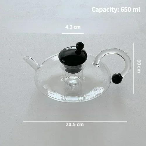 Glass Teacup Teapot Set Pitcher and Cup Set Round Coffee Pot Lovely Glass Decoration Cup Afternoon Tea Cups