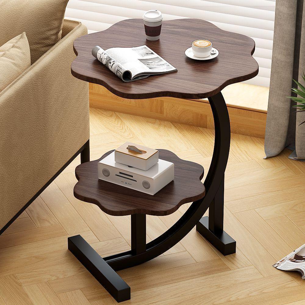 Modern Bedside Sofa Side Table with Storage Rack for Living Room or Bedroom