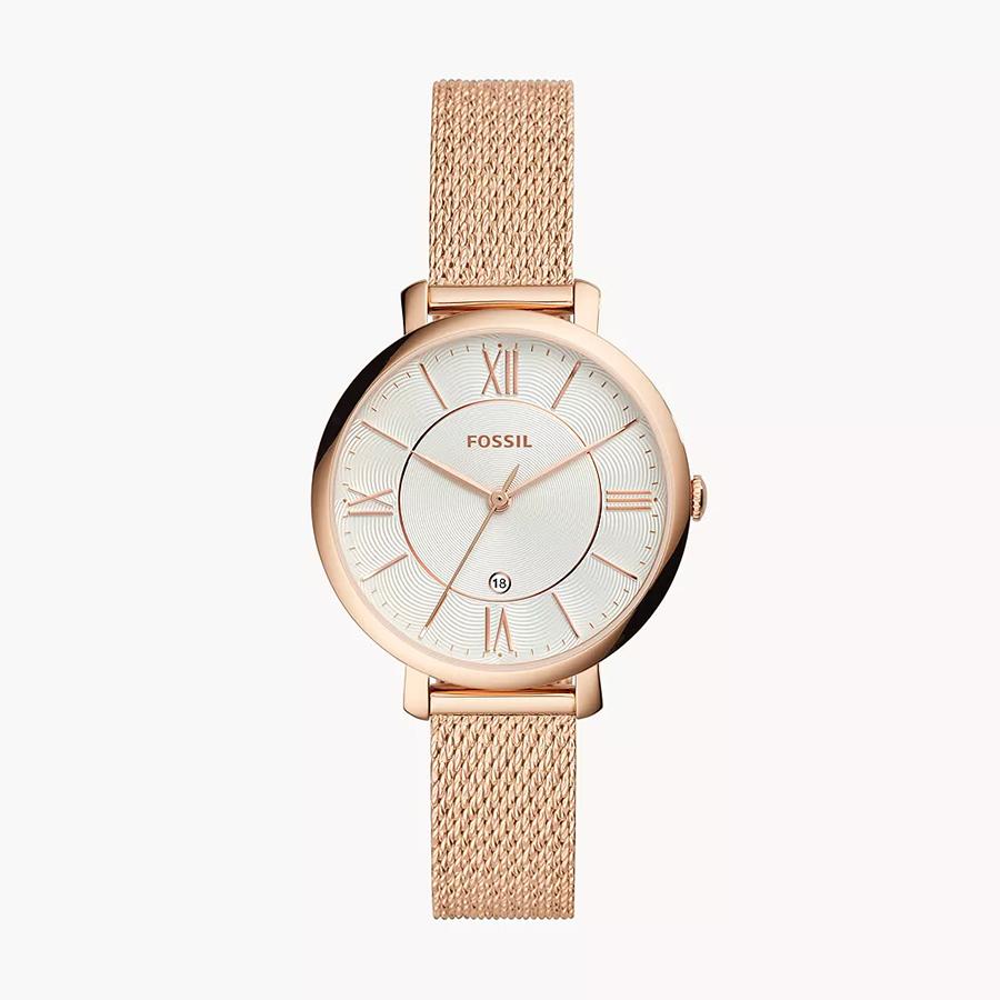 Fossil Jacqueline ES4352 Ceas Bărbătesc Maro Curea Piele Cadran Analogic Quartz