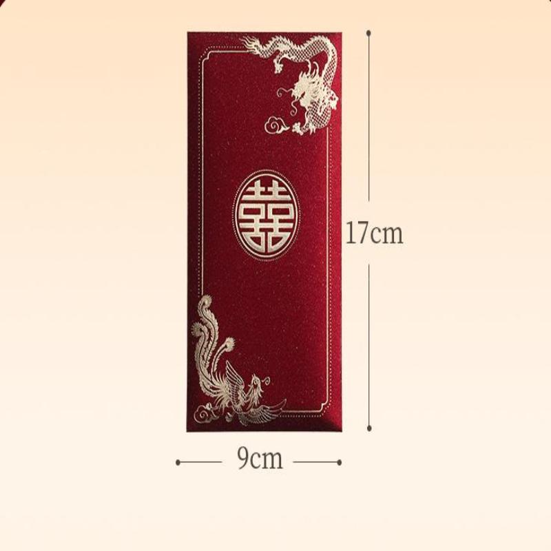 6pcs Wedding Kawaii Red Envelopes with Adorable Design for Marriage Gifts
