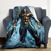 1 manta de franela suave, cálida y acogedora de Aquaman con tridente para sofá, cama, oficina y viajes, versátil, regalo para todas las estaciones, regalo de Navidad