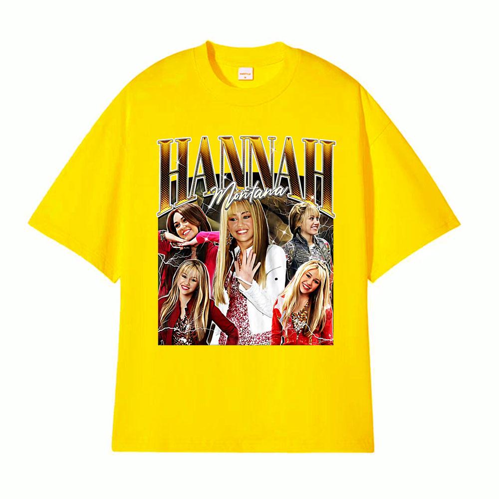Hannah Montana Vintage Pop Graphic Tshirts Men Womens Clothing Fashion Aesthetic T Shirt ONeck 100 Cotton Tshirt Streetwear