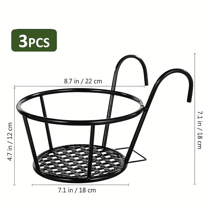 Hanging Railing Planters, Metal Flower Pot, Iron Rack Balcony Planter Basket Small Shelf Container for Balcony Fence Garden Flower Pot