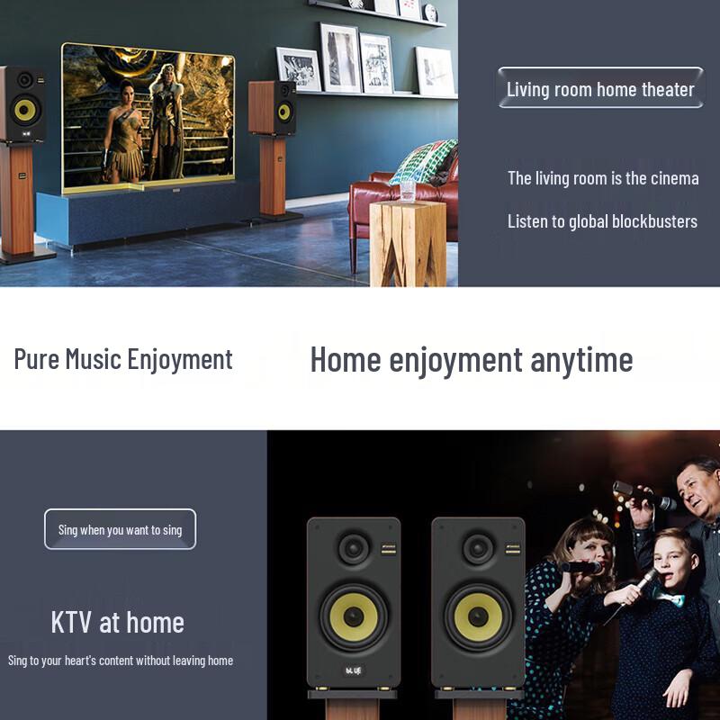 Luxury Rosewood HIFI Home Theater Karaoke Speaker System