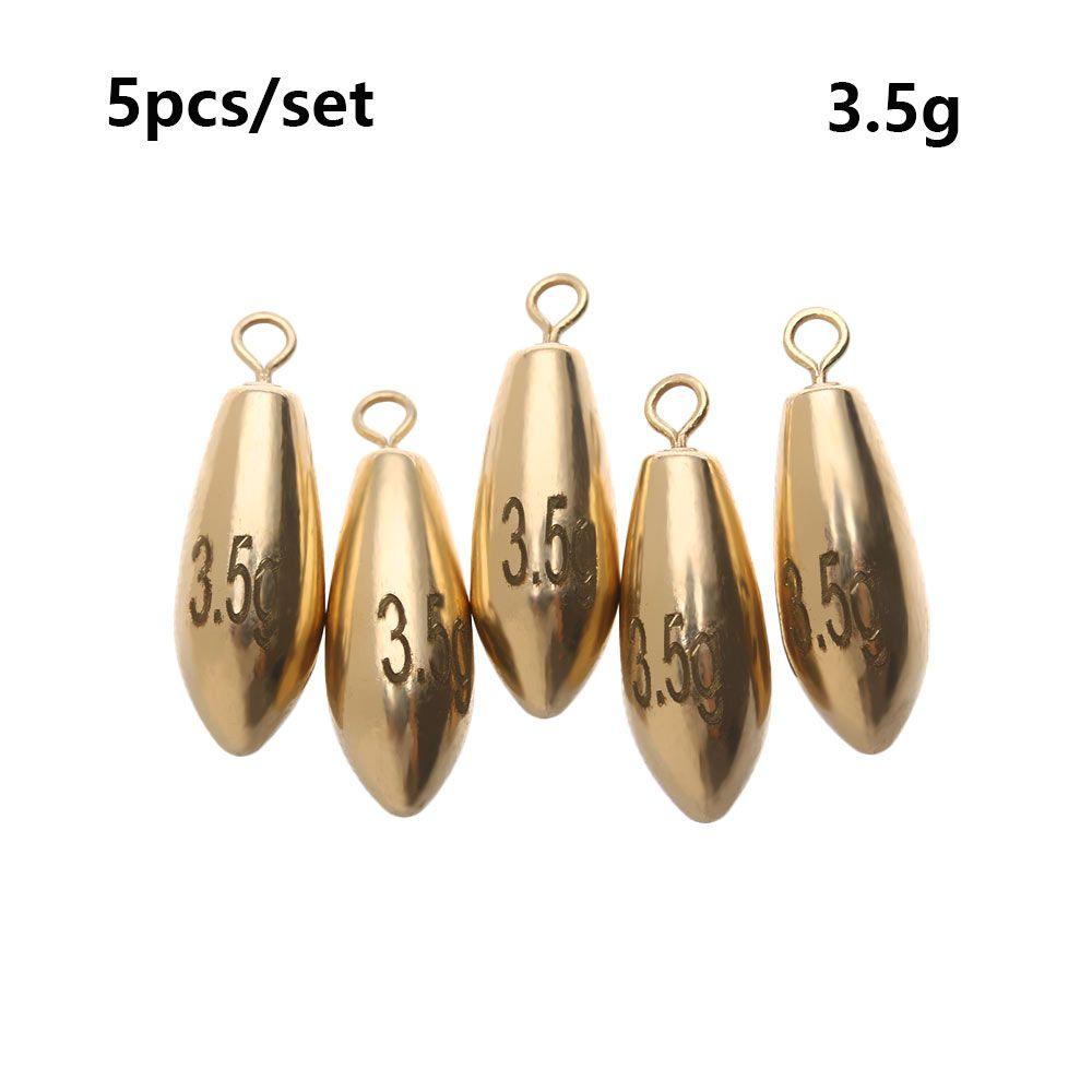 5pcs High Quality Weights Additional Weight Hook Connector Brass Fishing Lead Fall Sinker