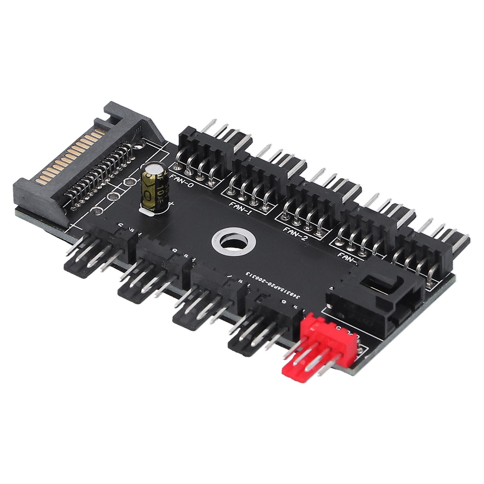 

Концентратор вентилятора с интерфейсом SATA 10-канальный контроллер скорости вращения вентилятора 4-контактный Компьютерные аксессуары 12 В