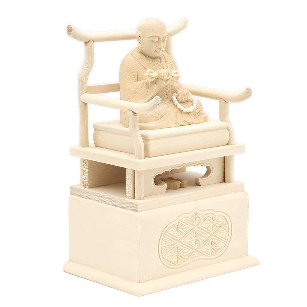 Kurita's Special Buddhist Statue [Priest and High Priest] Seated Statue of Kobo Daishi, 2.0 Inches (total Height 17cm, Total Width 11.5cm, Depth