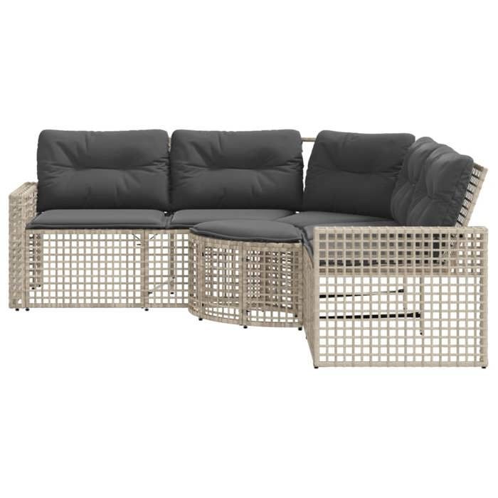 VidaXL Garden Sofa and Cushions and L-shaped Rattan Footrest, Outdoor Sofa, Outdoor Sofa In the Shape of 365898