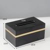 Natürliche Marmor-Taschentuchbox Goldener Strich Badezimmer-Papierboxen Westliches Restaurant Schreibtisch-Serviettenhalter Heimdekoration Modern